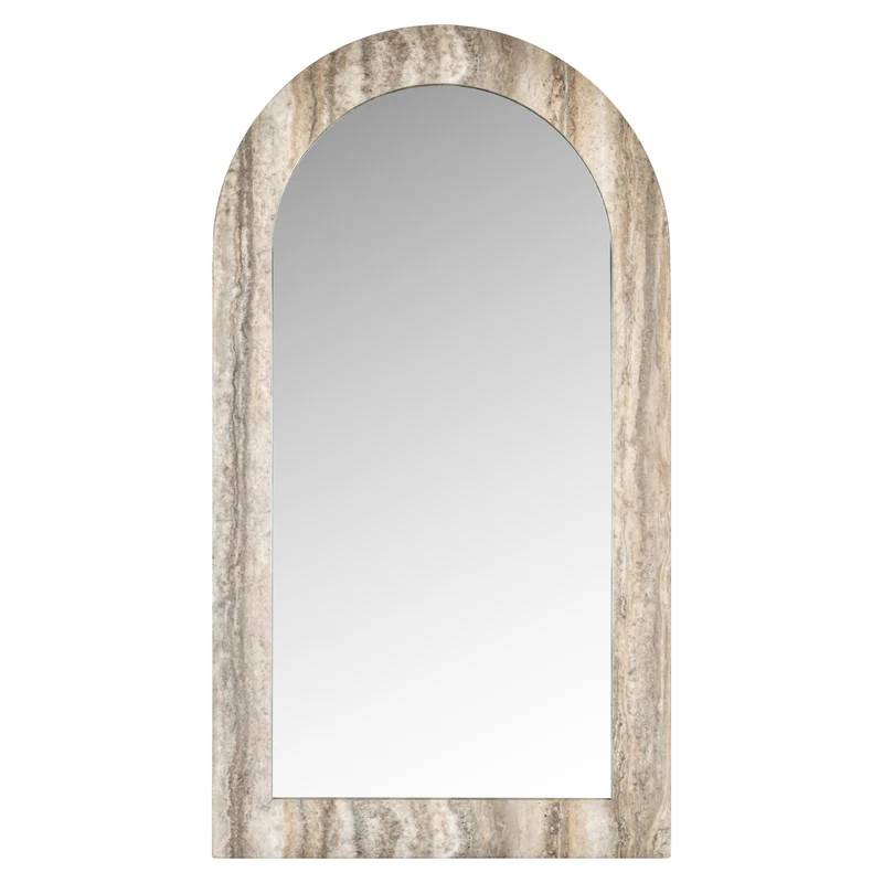 Spiegel Calvo - Grijs faux travertine