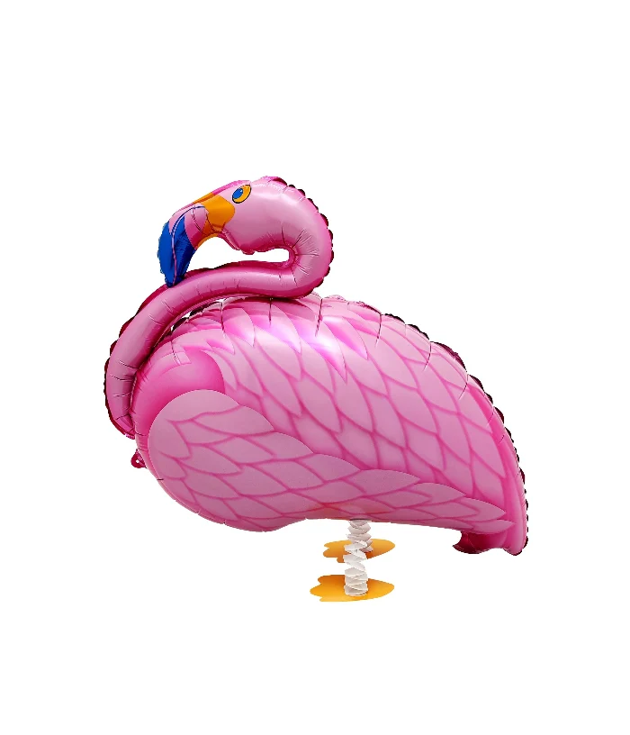 Folieballon wandelende flamingo - 53 x 52 cm