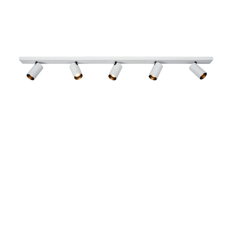 Atmooz plafondlamp Era 5 - wit - zwart binnenin - 120 x 7 x H 10 cm - GU10