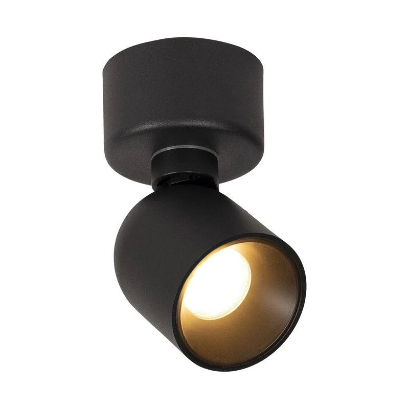 Atmooz plafondspot Nox 1 rond - zwart - Ø 6 x H 3 cm - geïntegreerde led