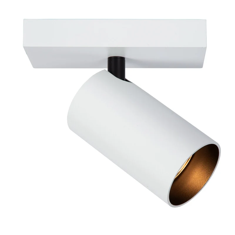 Atmooz plafondlamp Era 1 - wit - zwart binnenin - 15 x 10 x H 12 cm - GU10