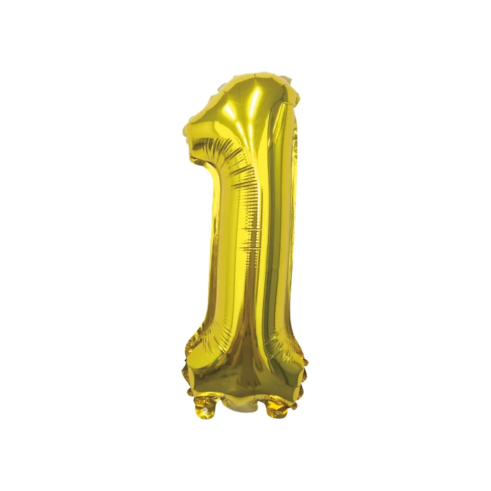 Folieballon cijfer 1 goud 70cm