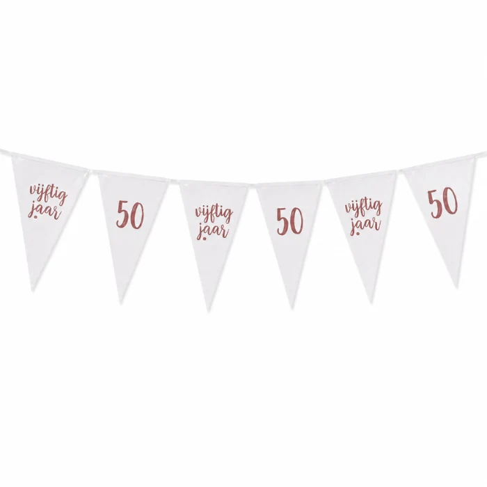 Vlaggenlijn 50 jaar roségoud - 4m