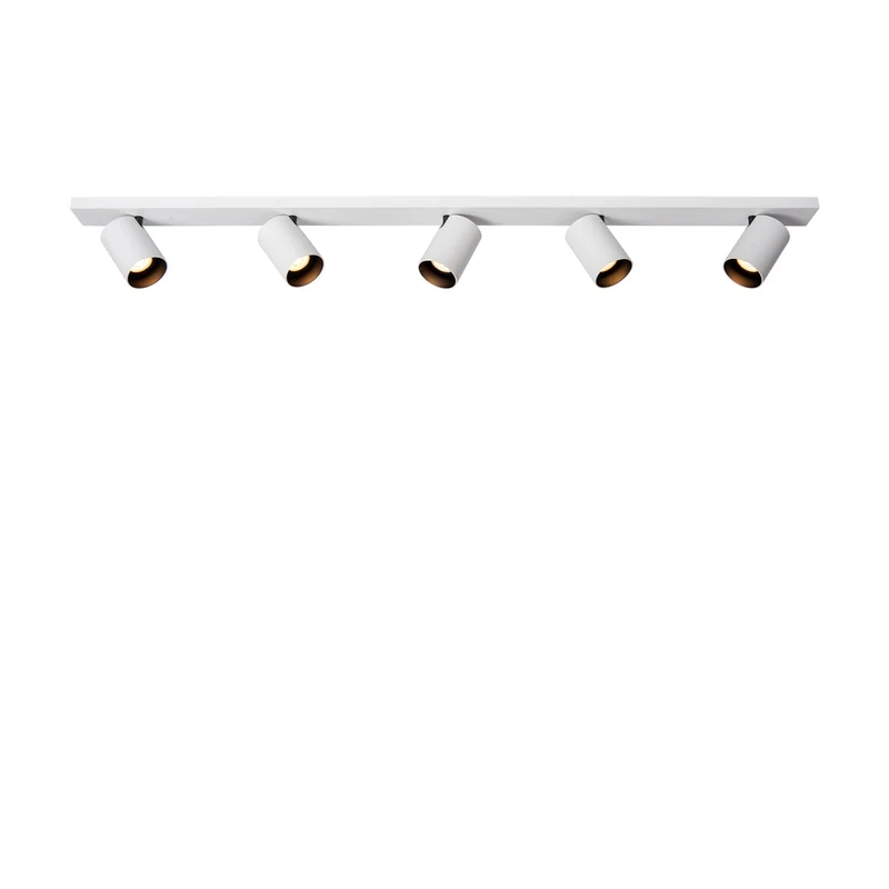 Atmooz plafondlamp Nuo 5 - wit-zwart vanbinnen - 120 x 7 x H 10 cm - GU10
