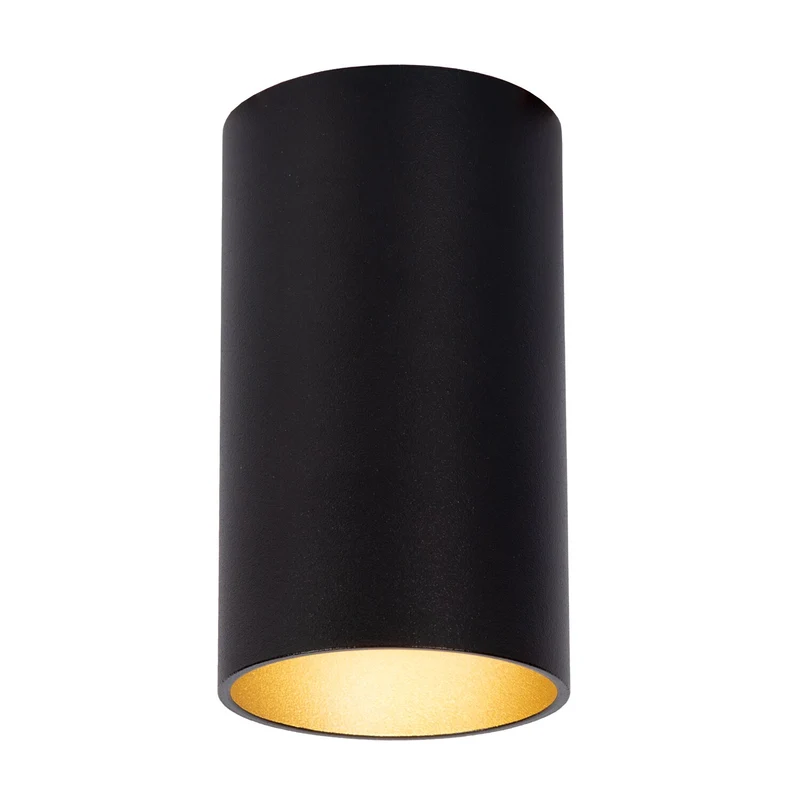 Atmooz plafondlamp Era Fix - zwart - goud binnenin - Ø 5,5 x H 10 cm - GU10
