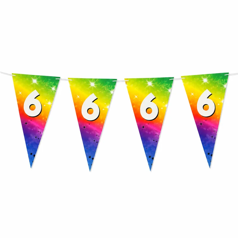 Vlaggenlijn fregenboog 6 jaar - 6m (15 vlaggen)