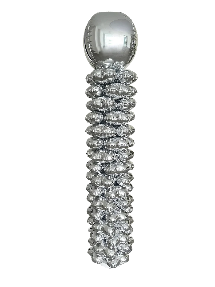 Folieballonnen pilaar zilver - 160 cm