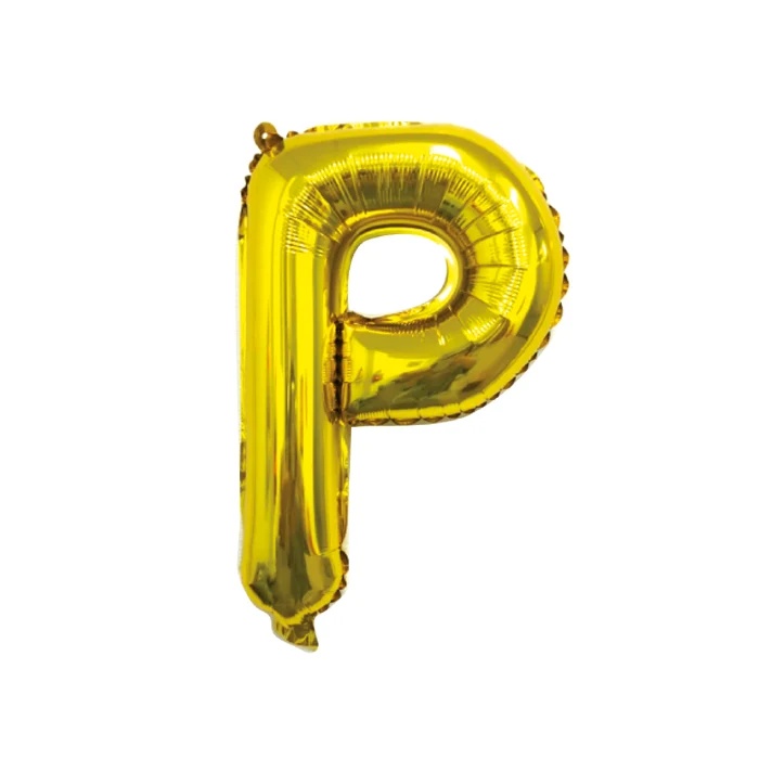 Folieballon letter P goud - 35 cm