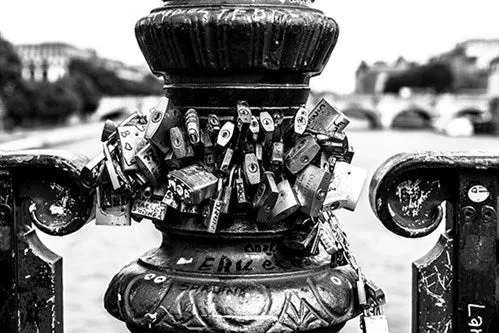 Foto Art - 'Love locks Paris the Seine'