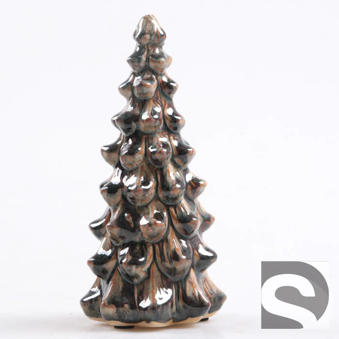 Kerstboom aardewerk Donkergroen 8.5x8.5x18.5 cm