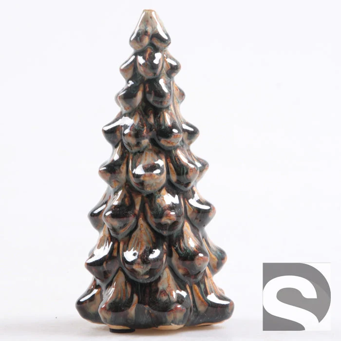 Kerstboom aardewerk Donkergroen 7x7x15 cm