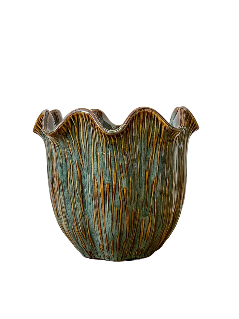 Pot ''Loire'' Keramiek D18,5 H16cm Dark Green