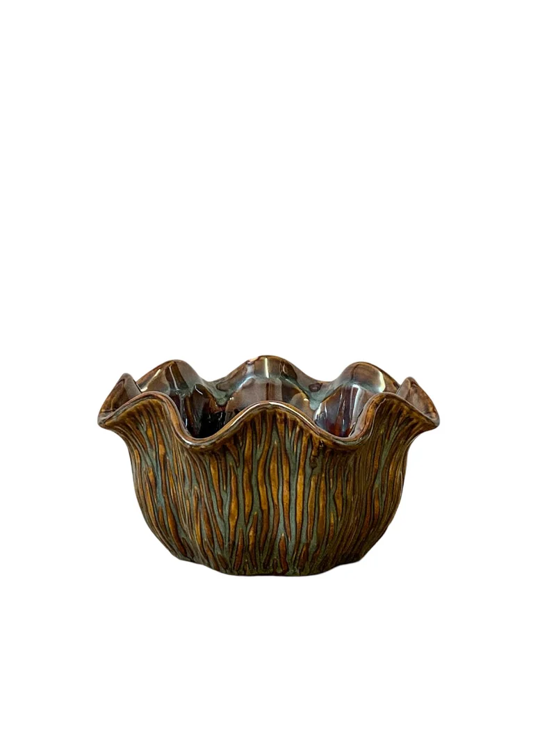 Schaal ''Loire'' Keramiek D18 H9cm Dark Green