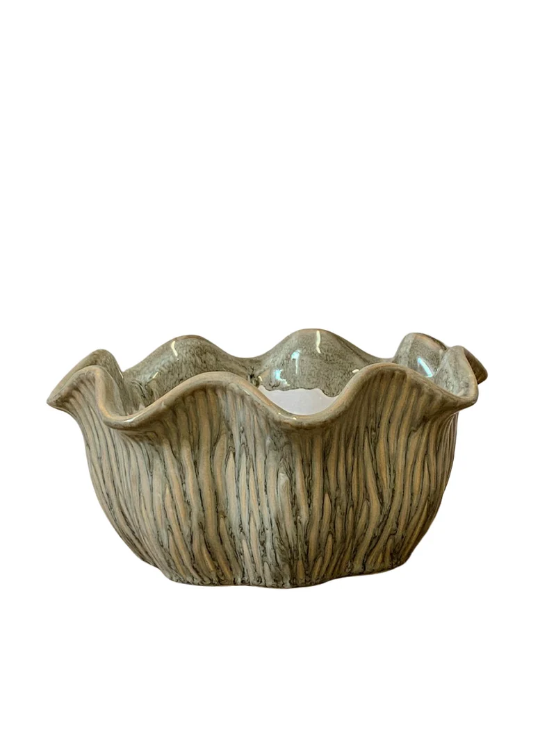Schaal ''Loire'' Keramiek D22,5 H10cm Bean Green