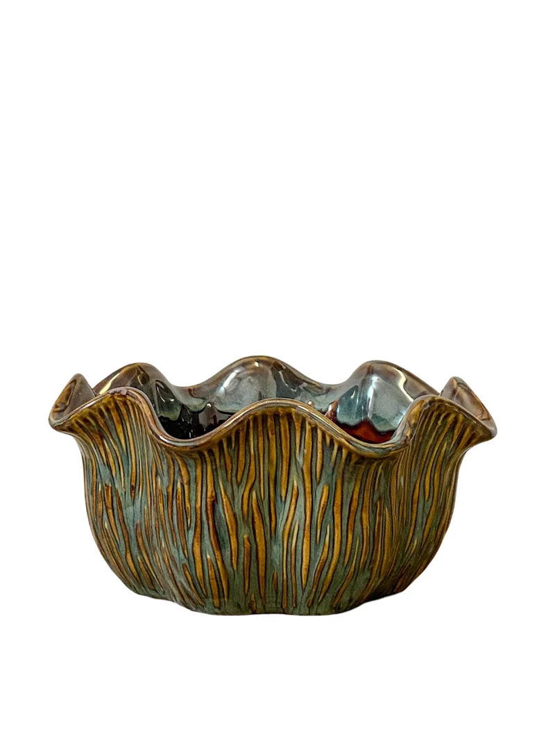 Schaal ''Loire'' Keramiek D22,5 H10cm Dark Green
