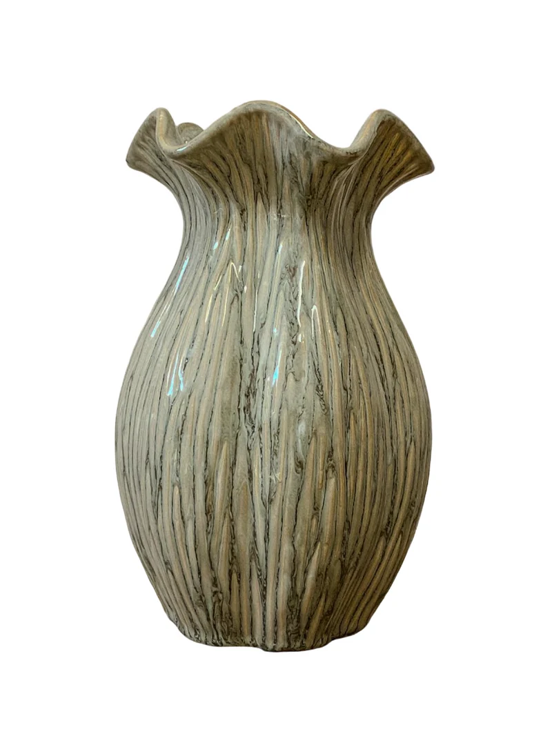 Vaas ''Loire'' Keramiek D15,5 H25cm Bean Green