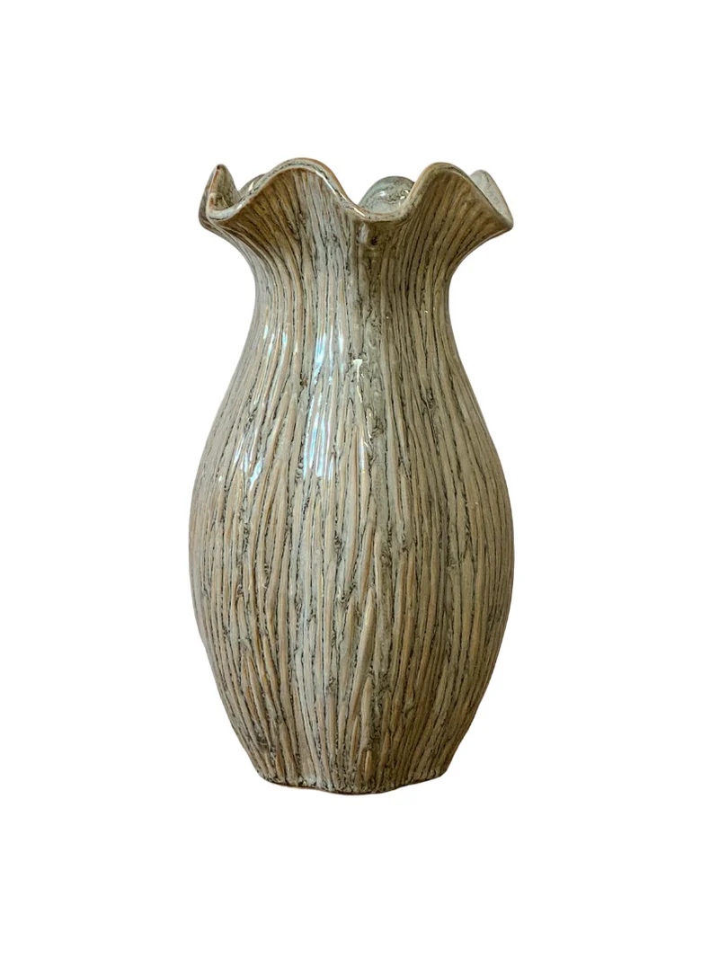 Vaas ''Loire'' Keramiek D18 H32cm Bean Green