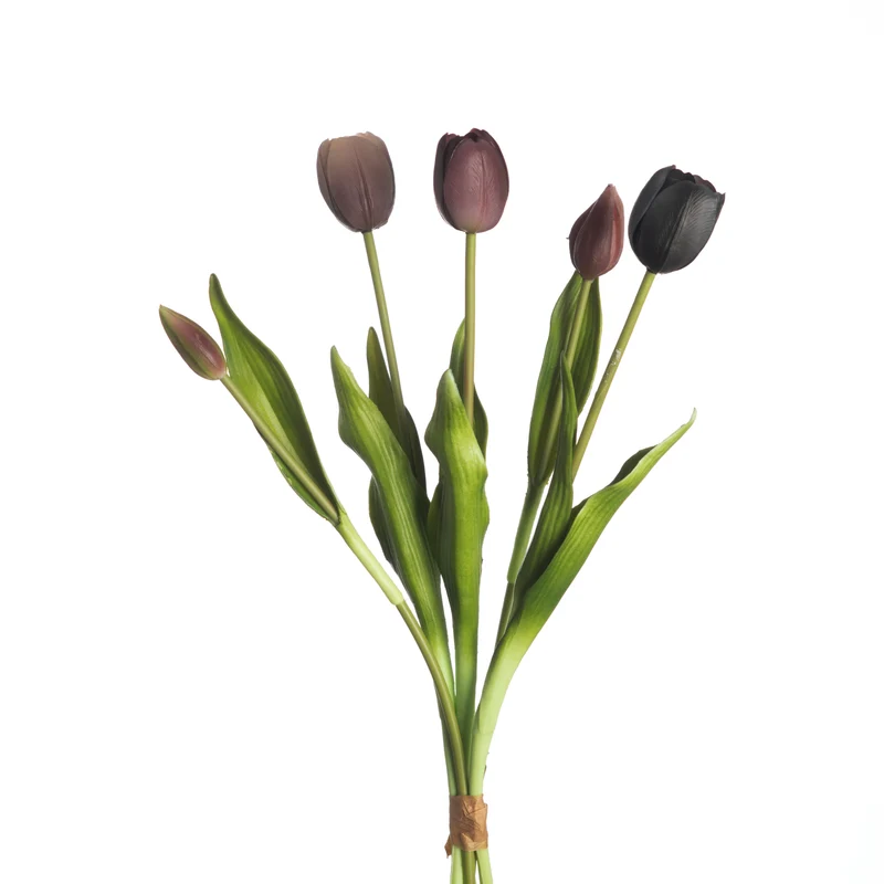 Real Touch Tulip Bundle x5 L40cm Mix Mauve