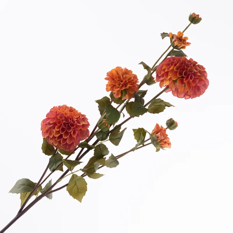 Dahlia Spray x4 flw 5 Bud Coral 113cm