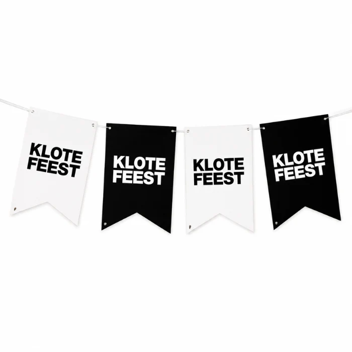 Vlaggenlijn klotefeest zwart - 5m (15 vlaggen)
