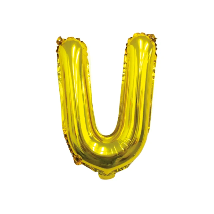 Folieballon letter U goud - 35 cm