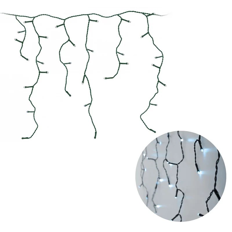 Cheqo® IJspegel Verlichting voor Buiten en Binnen - Lichtgordijn - Gordijnverlichting - Kerstverlichting - 180 LED - 6 Meter - Wit