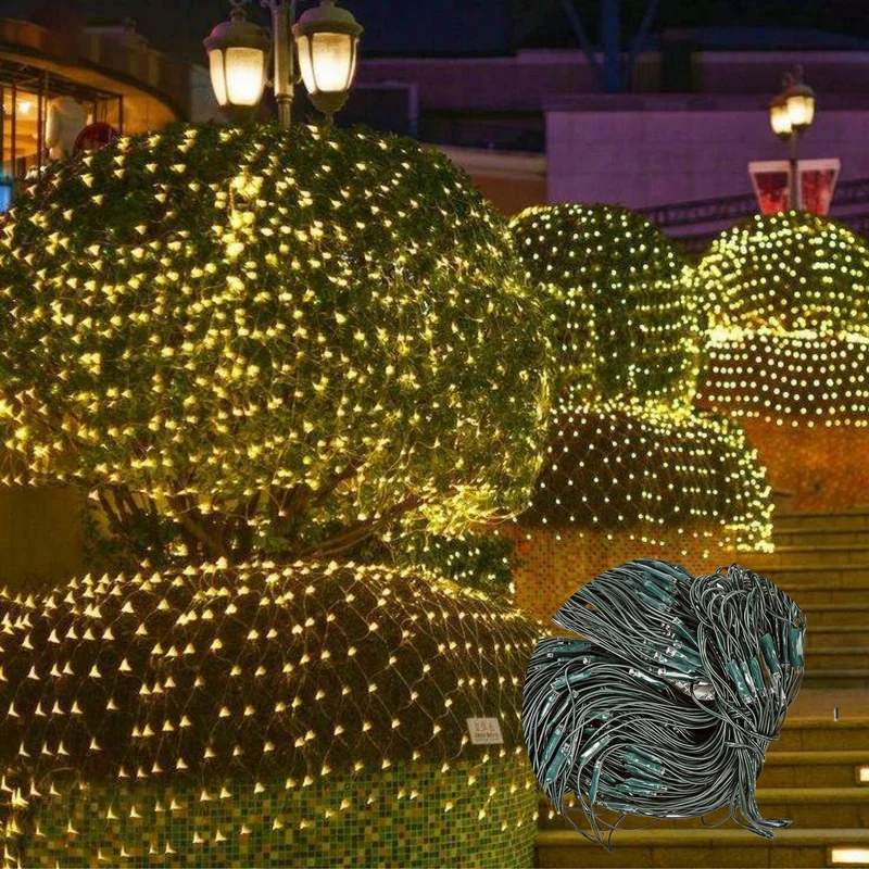 Cheqo® Buxus Netverlichting - Boomverlichting - Kerstverlichting - Lichtnet voor Binnen en Buiten - 144 LED - Warm Wit