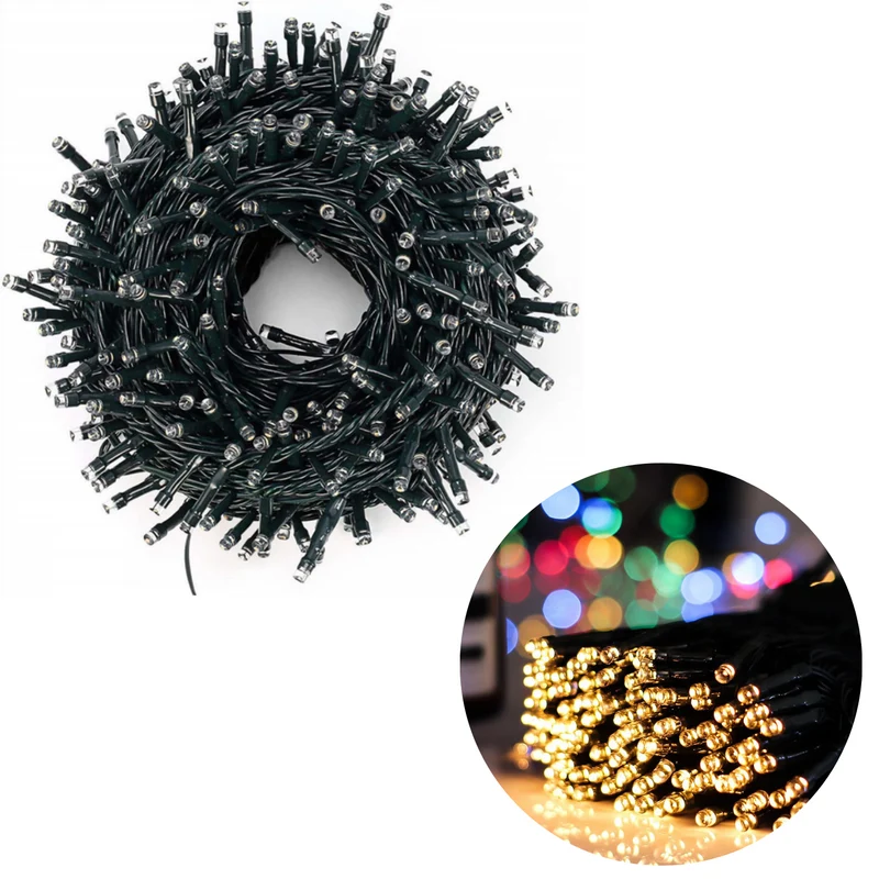 Cheqo® Kerstboomverlichting - Kerstverlichting - LED-Lampjes - Kerstdecoratie - Kerstboom Verlichting op USB - 120 LED - 12 Meter - Warm Wit
