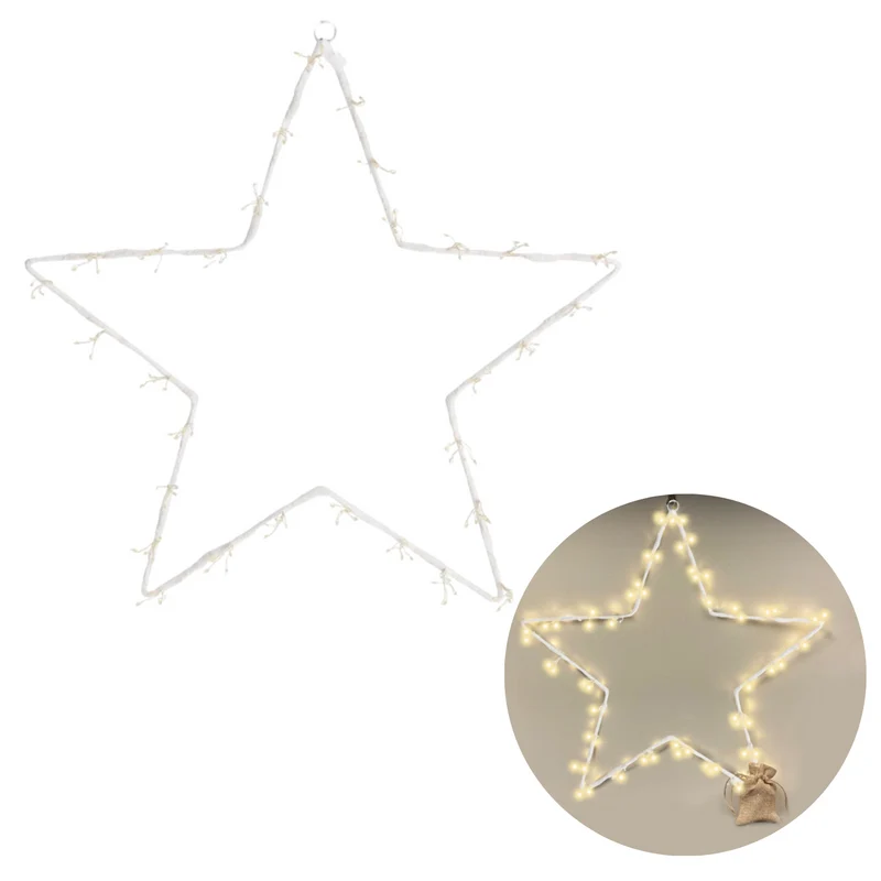 Cheqo® Lichtgevende Kerstster - Lichtslang - Kerstverlichting - Kerstfiguur - Slangverlichting - 120LED - 40cm
