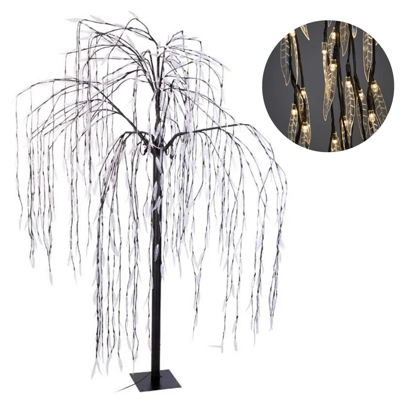 Cheqo® Kerstbloesem Wilgenboom - Lichttakken - Lichtboom - Kerstboom - Kerstdecoratie - 210cm - 810 LED's - Warm Wit - Voor Binnen en Buiten