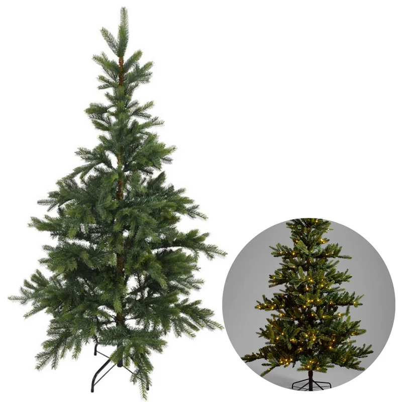 Cheqo® Luxe Kunstkerstboom - Kerstboom - Kunst Kerstboom - Kerstdecoratie - Inclusief Standaard - 1225 Takjes - 215cm