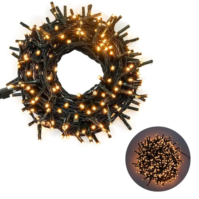 Cheqo® Kerstboomverlichting voor Binnen en Buiten - Kerstlampjes - Led Verlichting - Kerstverlichting - 480 LED - 36 Meter - Extra Warm Wit