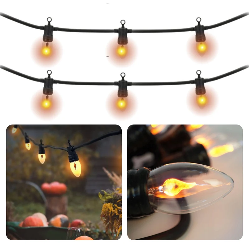 Cheqo® Lichtsnoer - Fairy Lights - Lichtslinger voor Binnen en Buiten - Vlamverlichting - Tuinverlichting - Feestverlichting - Multicolor - 10 LED Lampen - 3.6 Meter