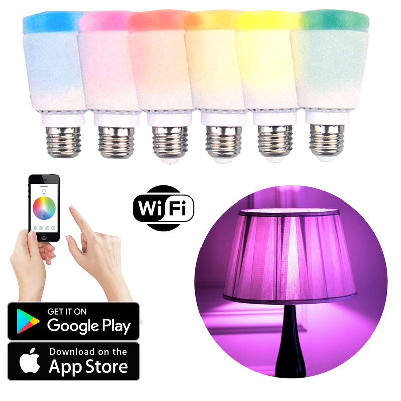 Cheqo® Smart Lampen - Lampenset - LED - Smart Led Spots - WiFi LED Verlichting - Inclusief WiFi Brug - RGB - E-27 - 2 Stuks
