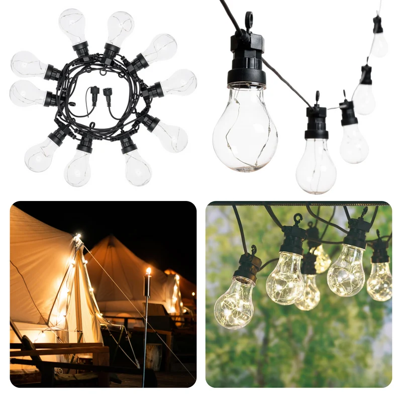 Cheqo® Lichtsnoer - Fairy Lights - Lichtslinger voor Binnen en Buiten - Kerst Verlichting - Tuinverlichting - Feestverlichting - Warm Wit - Wire Lights - 10 Lampjes - 100LED - 7.5 Meter