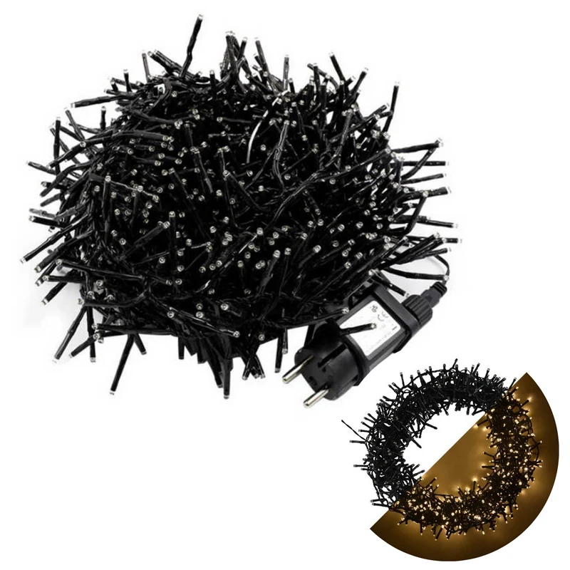 Cheqo® Kerstboomverlichting - Lichtsnoer - Kerstlampjes - Led Verlichting - Kerstverlichting - 320 LED - 24 meter - Binnen en Buiten - Warm Wit