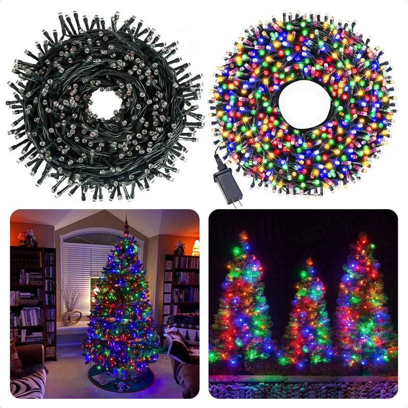 Cheqo® Kestboomverlichting - Kerstverlichting - 240 LED - 7.5cm - 18m - Multicolor - 3m Aanloopsnoer - Groen Snoer - IP44 - Binnen & Buiten