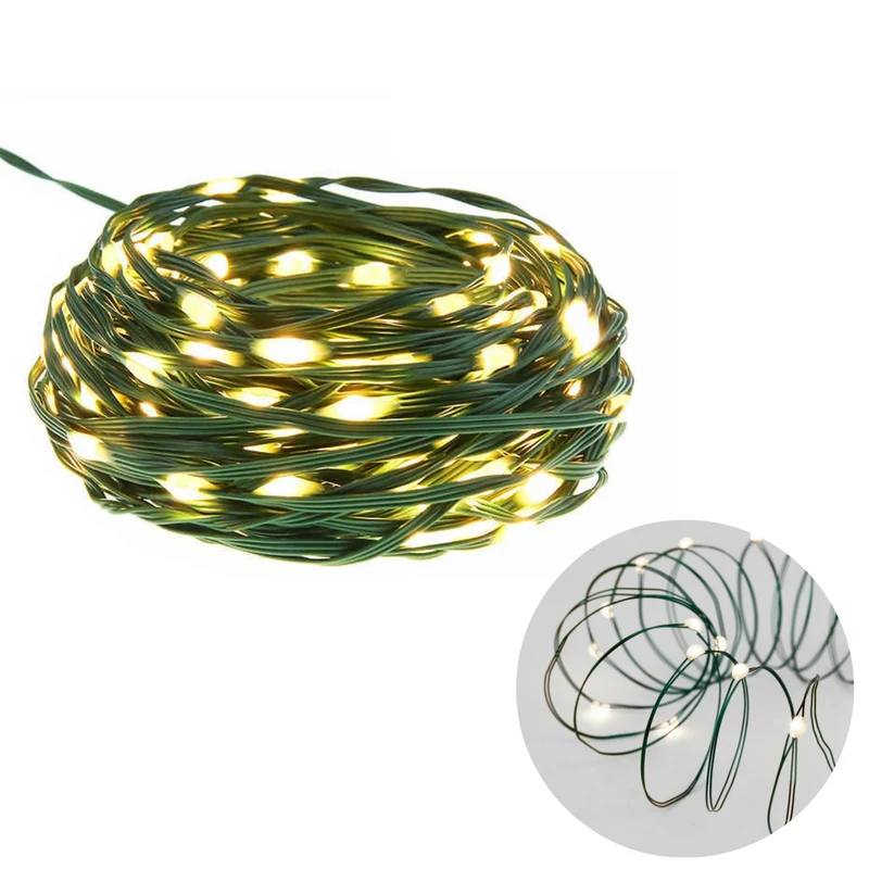 Cheqo® Draadverlichting - Kerstverlichting - Kerstlampjes - Kerstboomverlichting - Lampjes Slinger - Lichtsnoer - LED Lampjes voor Binnen en Buiten - 40LED - Extra Warm Wit