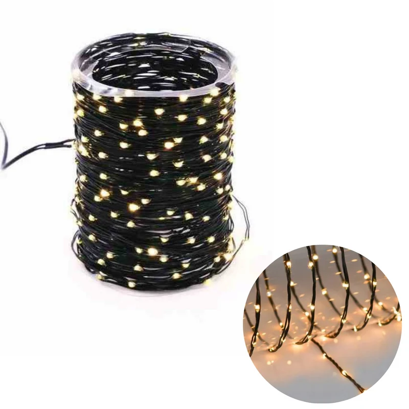 Cheqo® Draadverlichting - Kerstverlichting - Kerstlampjes - Kerstboomverlichting - Lampjes Slinger - Lichtsnoer - LED Lampjes voor Binnen en Buiten - 14.5 Meter - 192 LED - Warm Wit