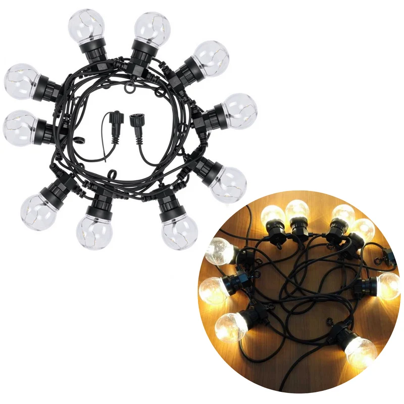 Cheqo® XL Lichtsnoer - Fairy Lights - Lichtslinger voor Binnen en Buiten - Kerst Verlichting - Tuinverlichting - Feestverlichting - Met Timer - Op Batterijen - 10 LED Bolletjes - 5.5 Meter