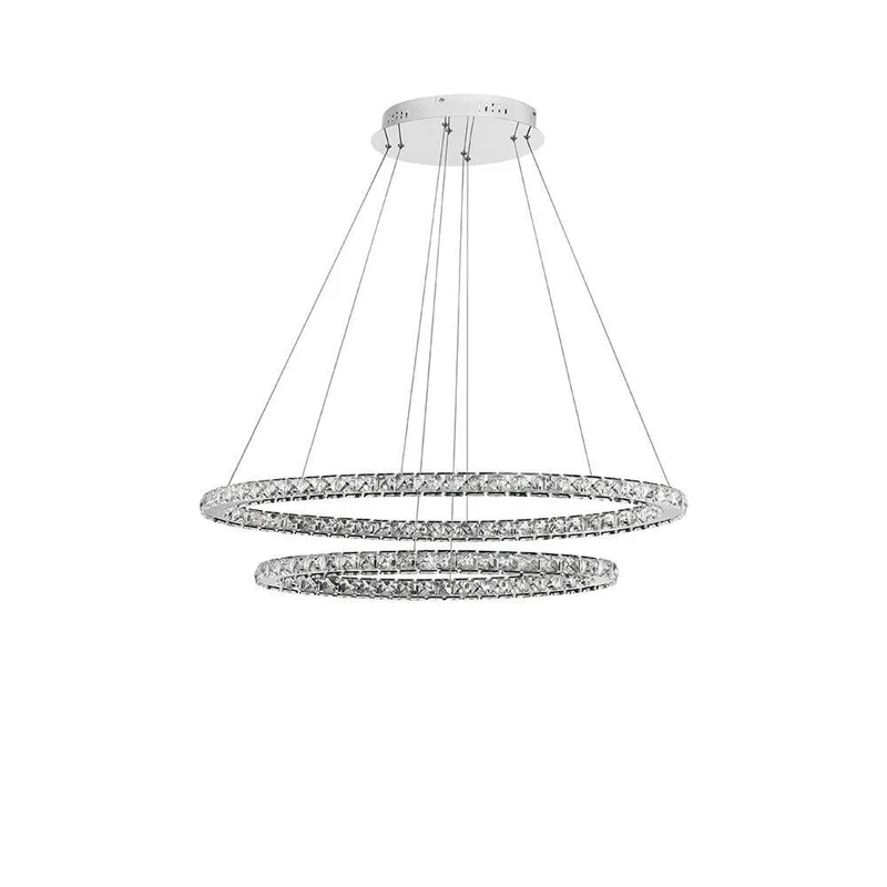 Celine LED Kristall-Hängeleuchte Glas Chrom