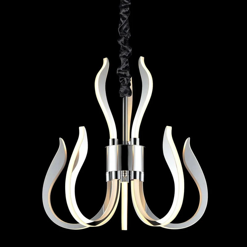 Versailles LED-Pendelleuchte Chrom 8-flammig