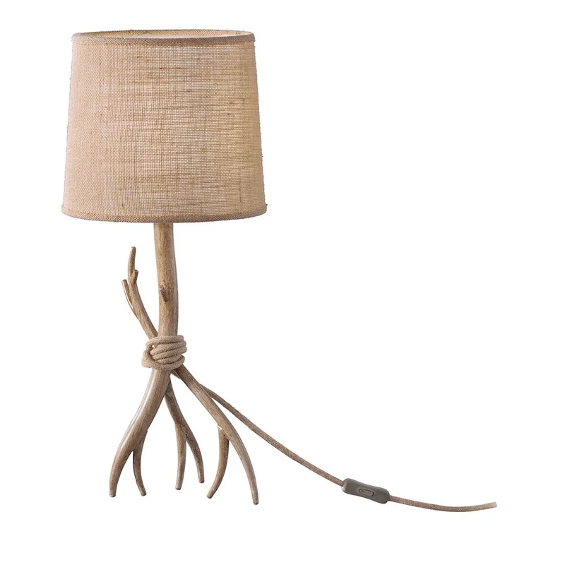 Tischlampe Sabina Braun, Textil