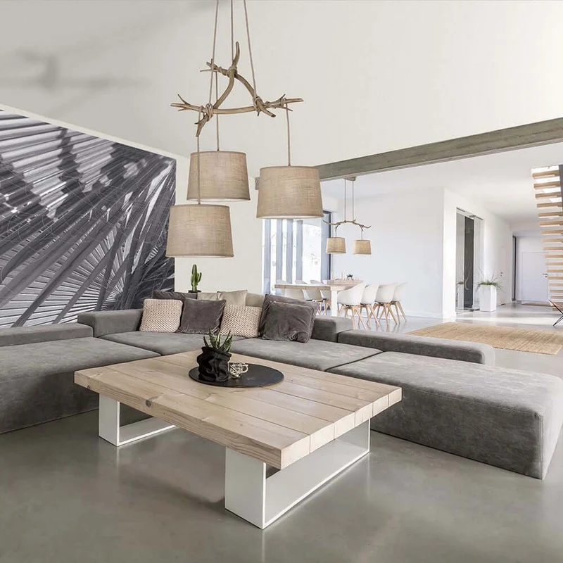 3-flammig Hängelampe Sabina Textil, Braun