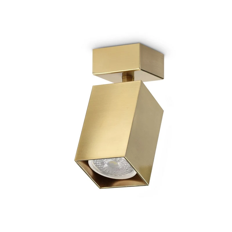 Ideal Lux DYNAMITE Vierkante enkele spot van messing, 1x GU10 fitting