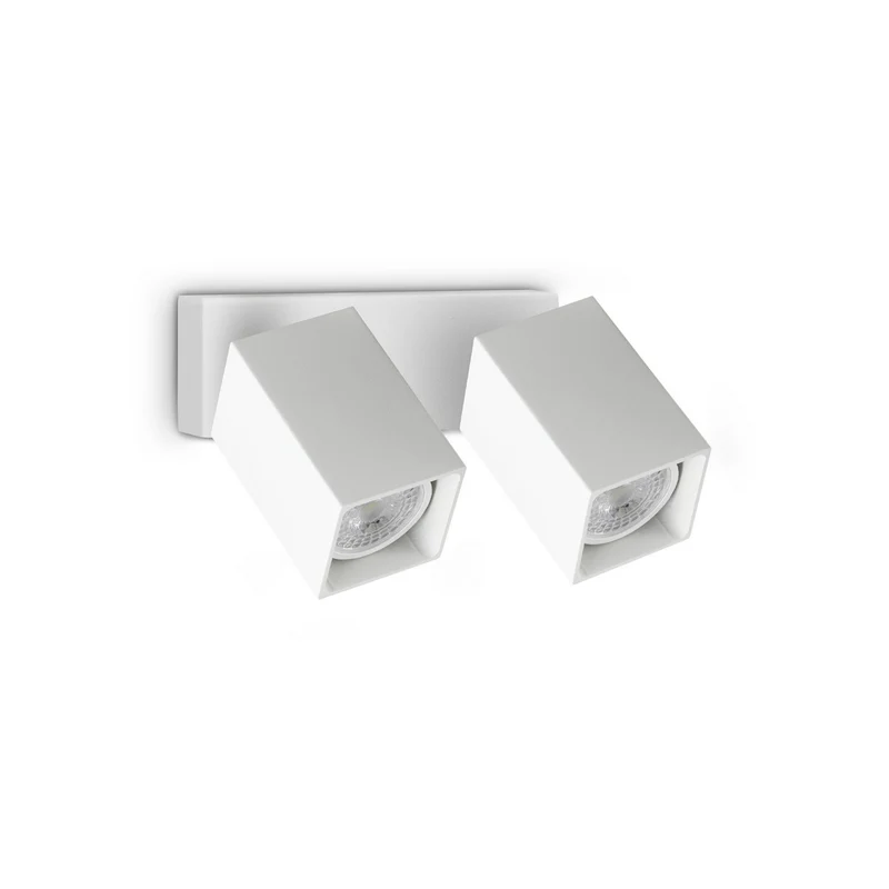 Ideal Lux DYNAMITE Vierkante dubbele plafondspot wit 2x GU10