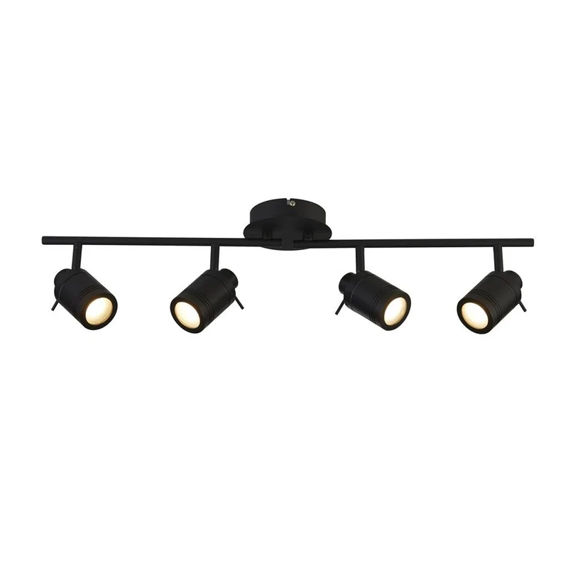 Searchlight Samson 4 Licht IP44 Badkamer Spot SplitBar, Mat Zwart IP44