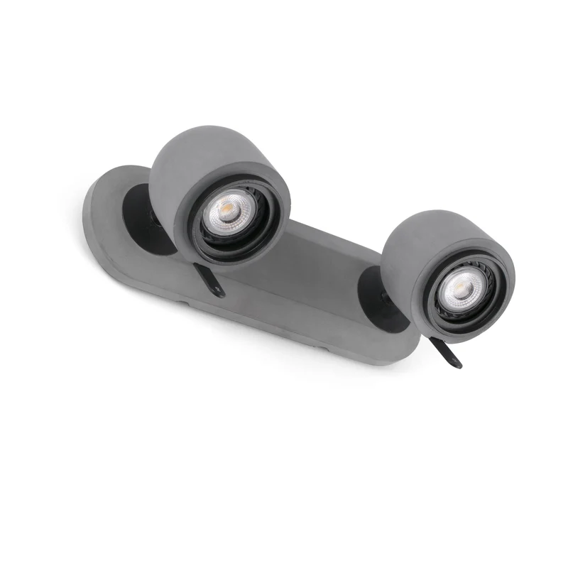 Faro Stone-2 - 2-lichts verstelbare wandspot voor binnen, grijs, GU10