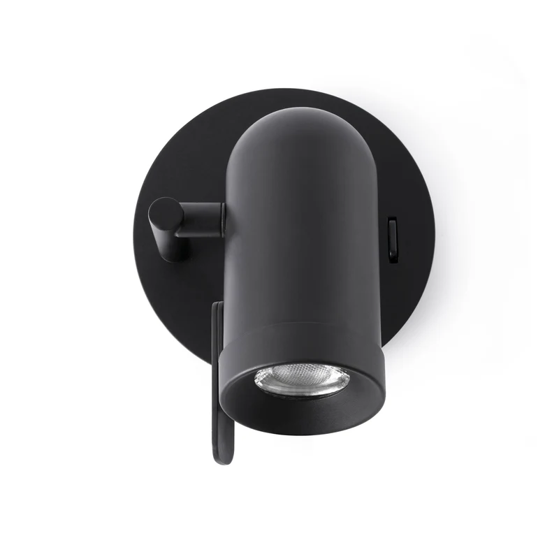 Faro Orleans - 1 Light Indoor Verstelbare Wandspot Zwart, GU10
