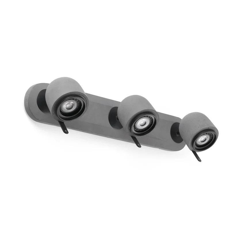 Faro Stone-3 - 3-lichts verstelbare wandspot voor binnen, grijs, GU10